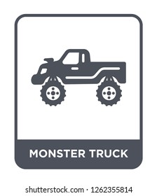 monster truck icon vector on white background, monster truck trendy filled icons from Transportation collection, monster truck simple element illustration