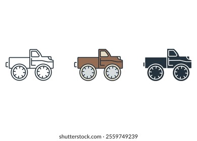 Monster Truck icons  symbol vector elements for infographic web