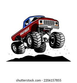 monster truck illustration design vector
