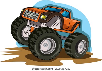 monster truck illustration hand drawing illustration