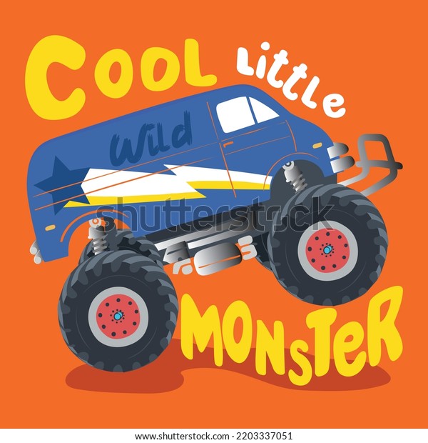 monster truck\
illustration vector\
slogan
