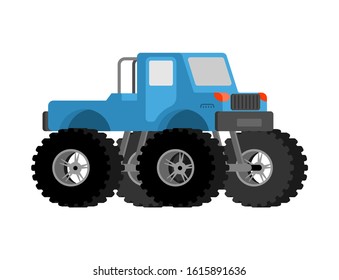 Monster Truck isolated. car on big wheels. vector illustration