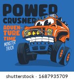 Monster Truck kids for textile print graphic design.