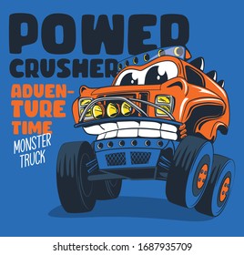 Monster Truck kids for textile print graphic design.