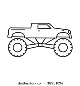  monster truck. Line with Editable stroke