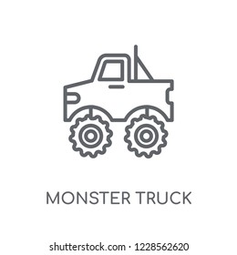 Monster truck linear icon. Modern outline Monster truck logo concept on white background from Transportation collection. Suitable for use on web apps, mobile apps and print media.