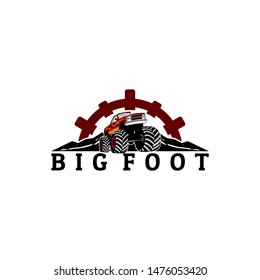 monster truck logo concept vector