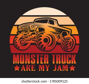 Monster truck are my jam vector t-shirt design