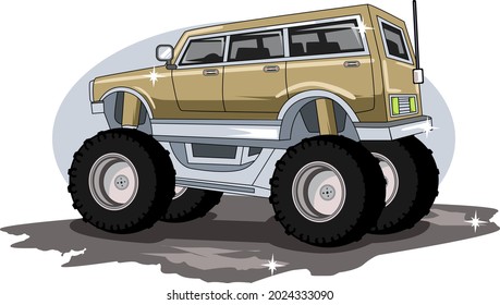 monster truck off road illustration vector