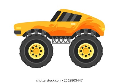 Monster truck offroad machinery vector illustration