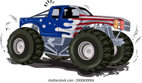 monster truck off-road vehicle vector