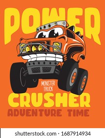 Monster truck print graphic design