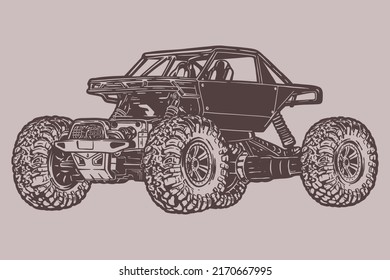 Monster Truck - racing car vector illustration - Out line