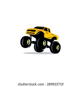 Monster Truck sign. The car on big wheels and high ground clearance. Vector Illustration.
Branding Identity Corporate logo design template Isolated on a white background