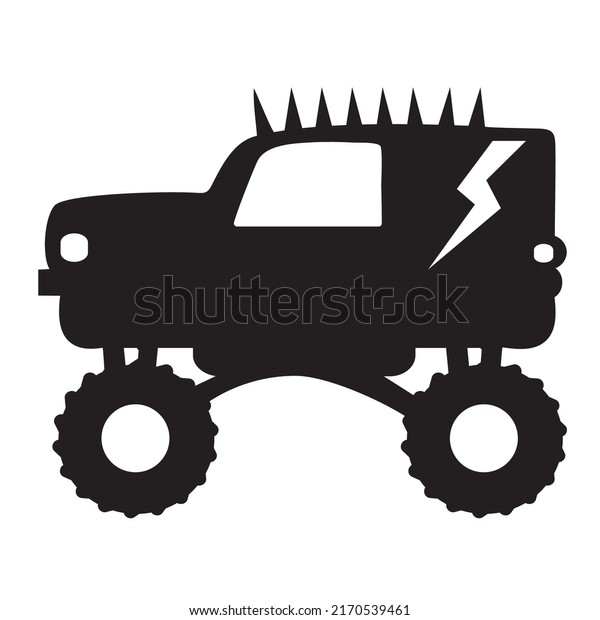 Monster\
truck silhouette vector cartoon\
illustration