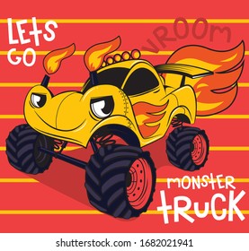 Monster Truck for textile graphic design