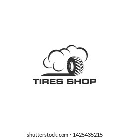 Monster truck tire logo design. Tractor tire