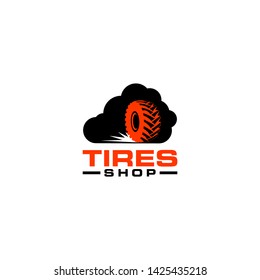 Monster truck tire logo design. Tractor tire