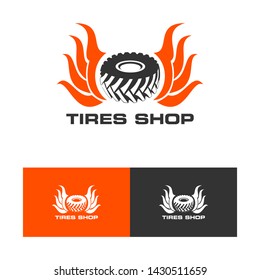 Monster truck tire logo design. Tractor tire