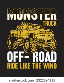 Monster Truck T-Shirt big tired huge engine, off road truck shirts