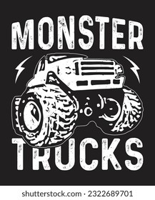 Monster Truck T-Shirt Design Graphics. vector T-shirt. trucker lover t shirt template.