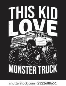 Monster Truck T-Shirt Design, monster vector t-shirt graphic. truck lover shirts.