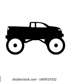 monster truck vector in black