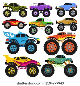 Cartoon monster truck illustration for kids, vector illustration. 25453785  Vector Art at Vecteezy