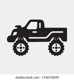 monster truck vector icon illustration sign