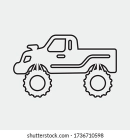 monster truck vector icon illustration sign