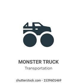 Monster truck vector icon on white background. Flat vector monster truck icon symbol sign from modern transportation collection for mobile concept and web apps design.