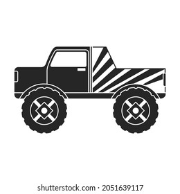 Monster truck vector icon.Black vector icon isolated on white background monster truck.