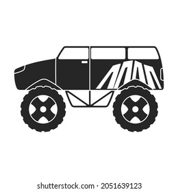 Monster truck vector icon.Black vector icon isolated on white background monster truck.