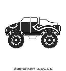 Monster truck vector icon.Black vector icon isolated on white background monster truck.