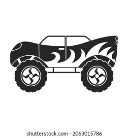 Monster truck vector icon.Black vector icon isolated on white background monster truck.