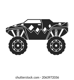 Monster truck vector icon.Black vector icon isolated on white background monster truck.