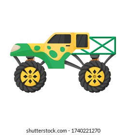 Monster truck vector icon.Cartoon vector icon isolated on white background monster truck.