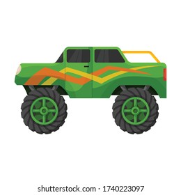 Monster truck vector icon.Cartoon vector icon isolated on white background monster truck.