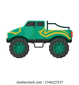 Monster truck vector icon.Cartoon vector icon isolated on white background monster truck.