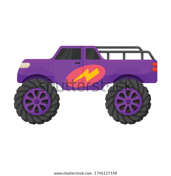 Monster truck vector icon.Cartoon vector\
icon isolated on white background monster\
truck.