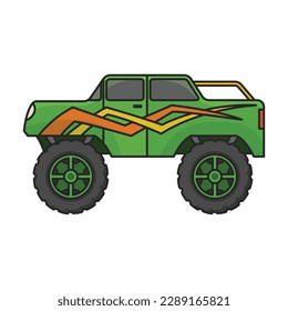 Monster truck vector icon.Color vector icon isolated on white background monster truck.