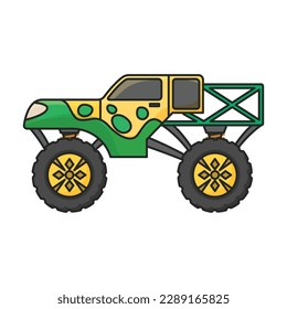 Monster truck vector icon.Color vector icon isolated on white background monster truck.