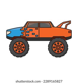 Monster truck vector icon.Color vector icon isolated on white background monster truck.