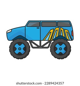 Monster truck vector icon.Color vector icon isolated on white background monster truck.