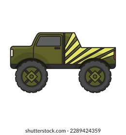 Monster truck vector icon.Color vector icon isolated on white background monster truck.