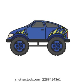 Monster truck vector icon.Color vector icon isolated on white background monster truck.