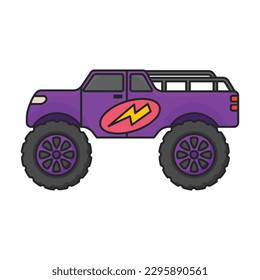 Monster truck vector icon.Color vector icon isolated on white background monster truck.