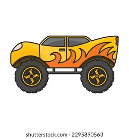 Monster truck vector icon.Color vector icon isolated on white background monster truck.