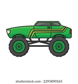 Monster truck vector icon.Color vector icon isolated on white background monster truck.