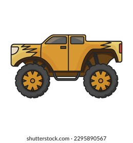 Monster truck vector icon.Color vector icon isolated on white background monster truck.